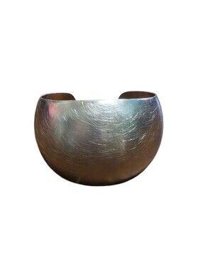 Large Chunky Silver Cuff Bracelet 2.2" Wide
